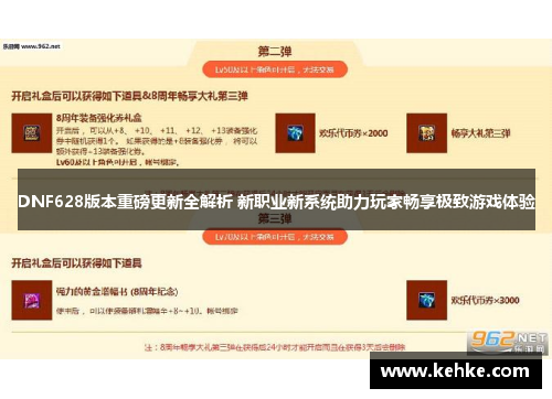DNF628版本重磅更新全解析 新职业新系统助力玩家畅享极致游戏体验 DNF628版本重磅更新全解析 新职业新系统助力玩家畅享极致游戏体验